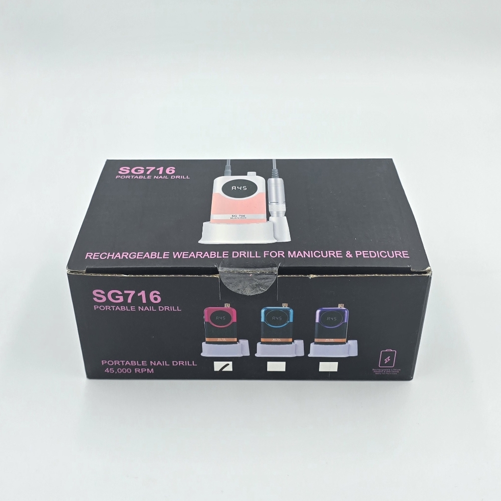 Electric Nail Drill Professional Kit 45000RPM Electric Nail File Efile Portable - Picture 8 of 8